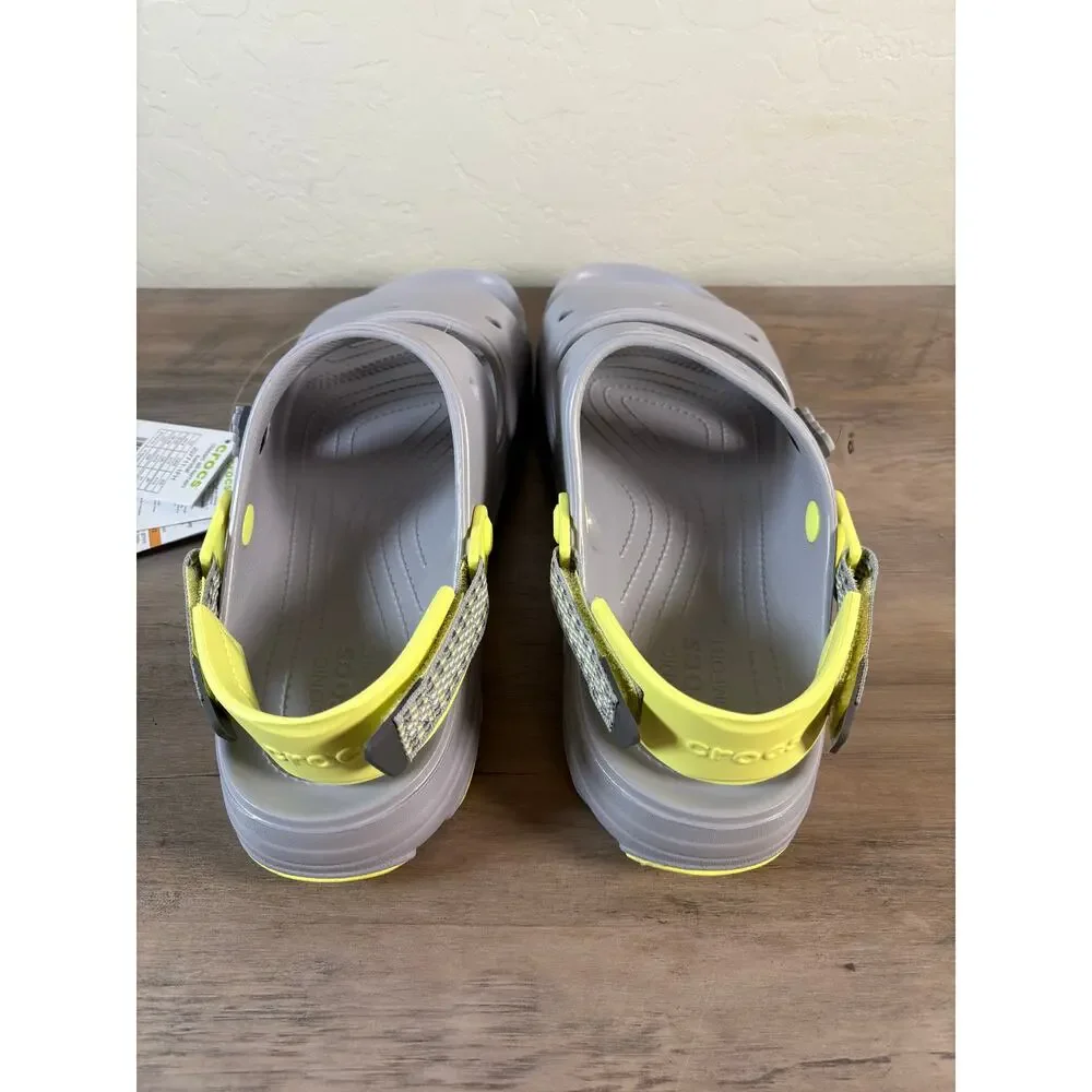 Crocs Classic All-Terrain Sandal Grey‎ Lime Green 207711-1FH Mens 13 Womens 15